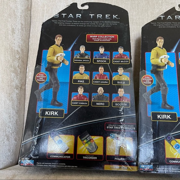 STAR TREK 6" Figure Set KIRK and SULU~ WARP COLLECTION 2009 Silver Starfleet NEW - Picture 3 of 5